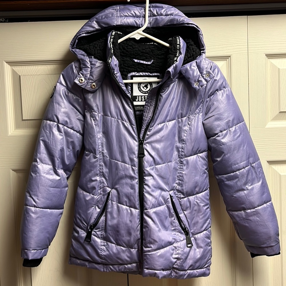 Girls justice winter coat size 8
